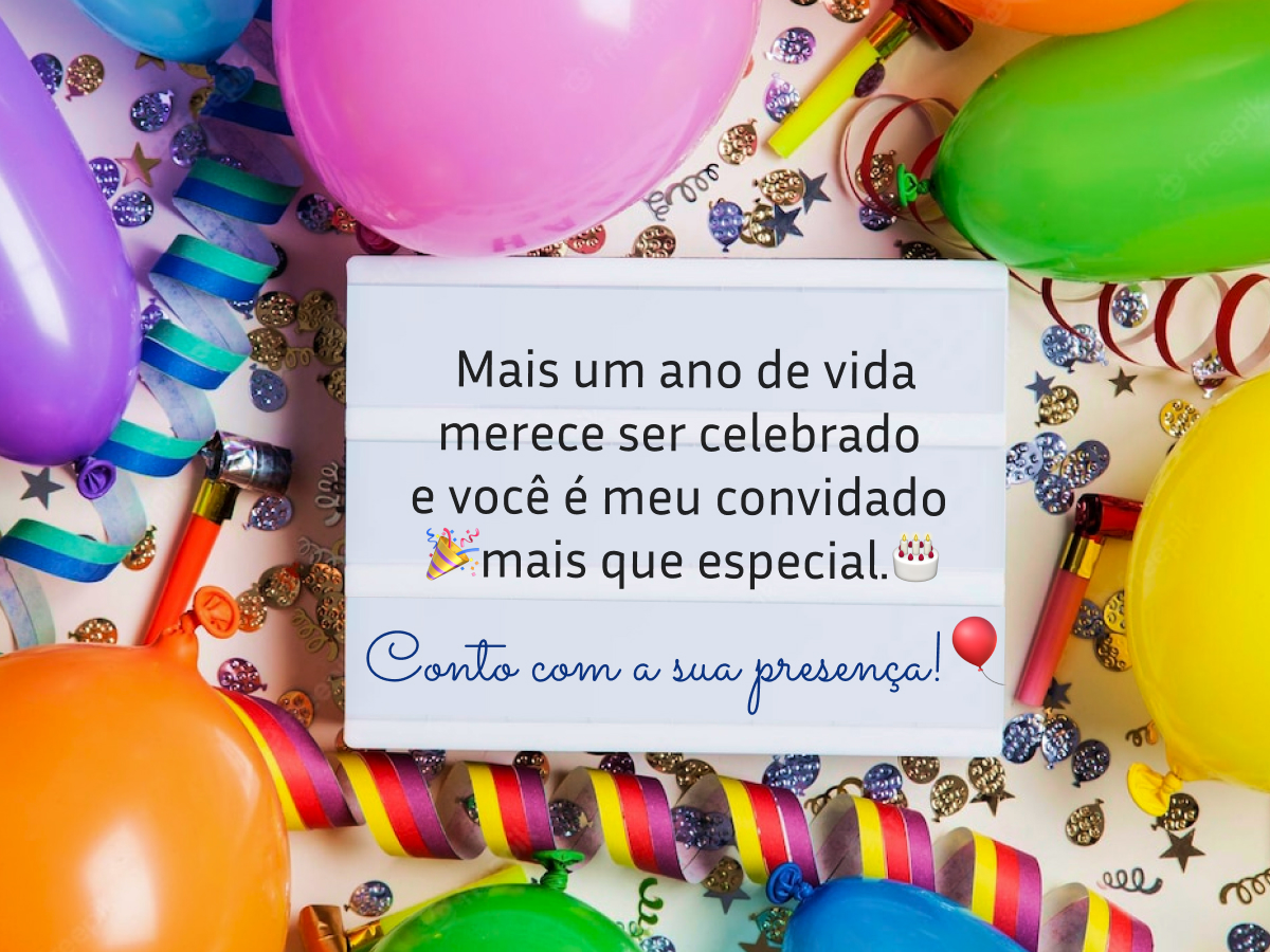 texto para convite de aniversário pelo whatsapp