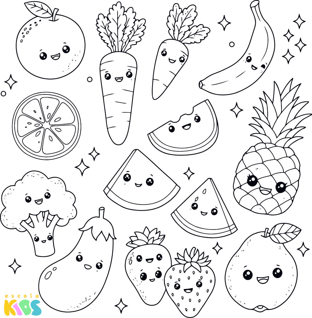 desenhos de frutas para imprimir