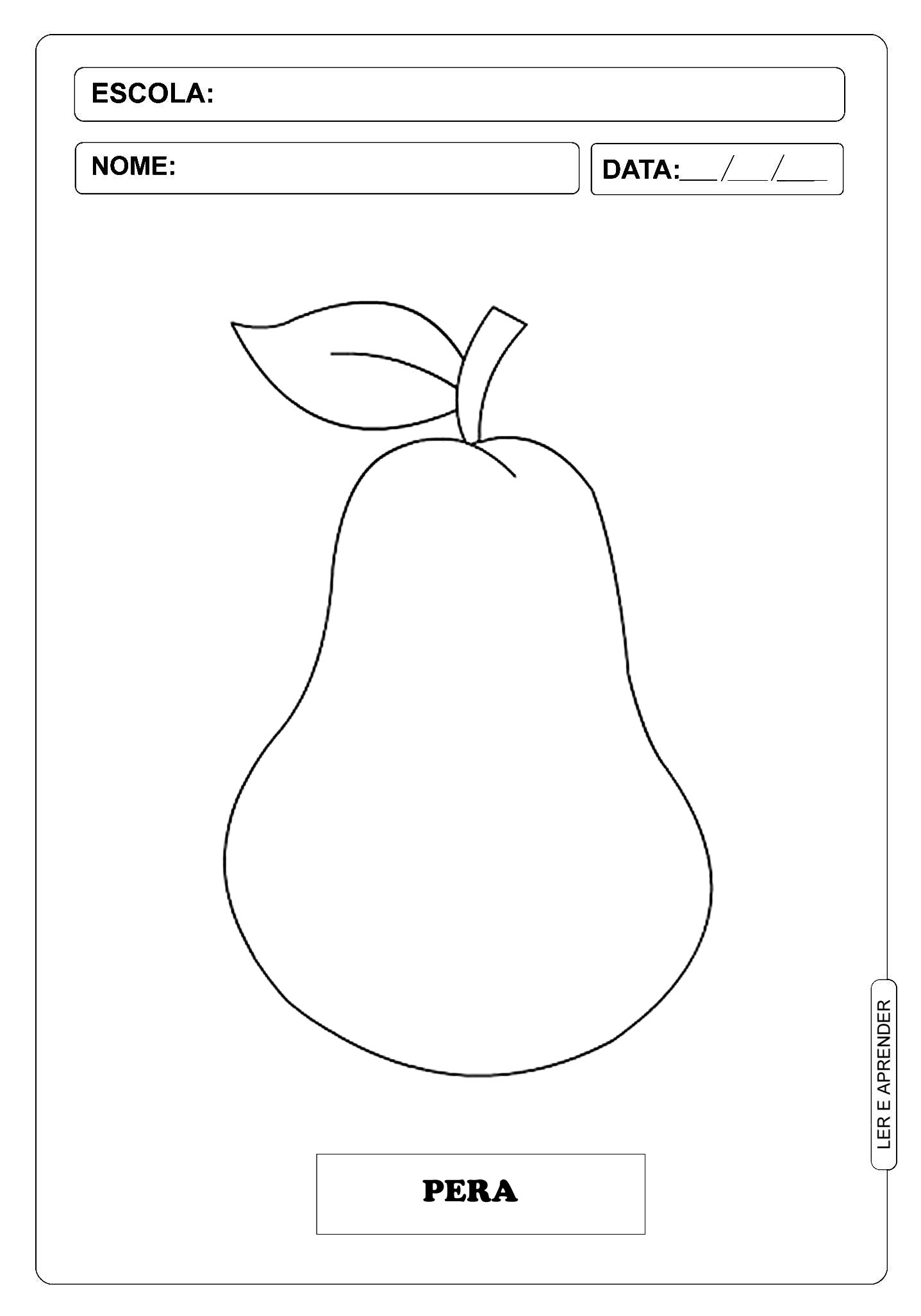 atividade de colorir frutas