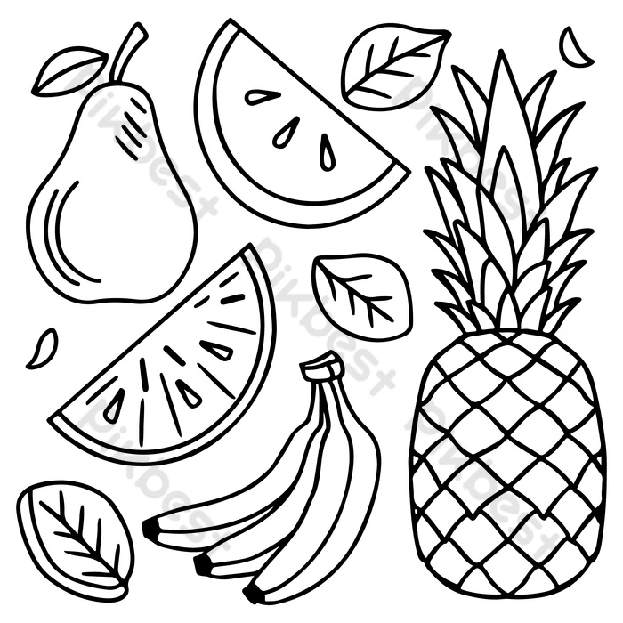 desenhos de frutas para educação infantil