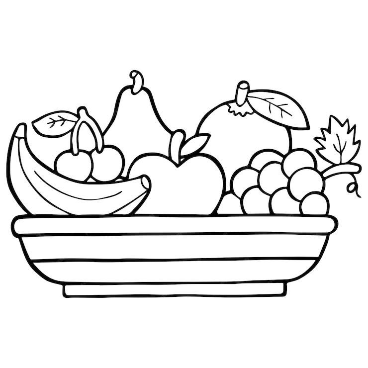 desenhos de frutas fáceis para colorir
