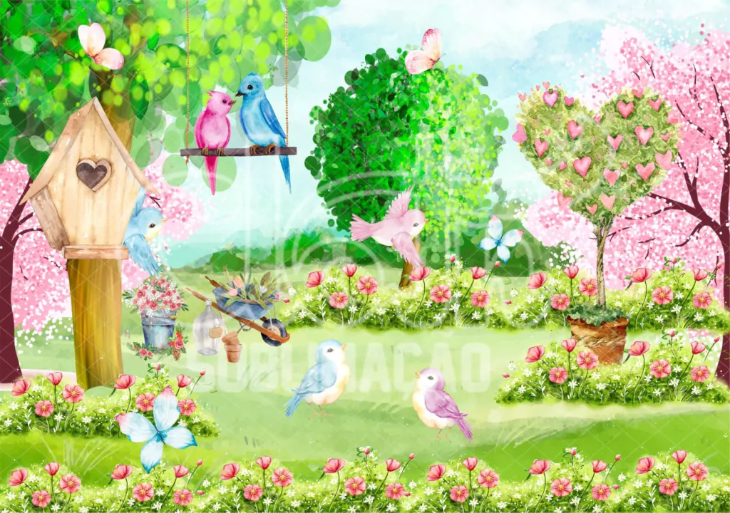 fundo jardim encantado png