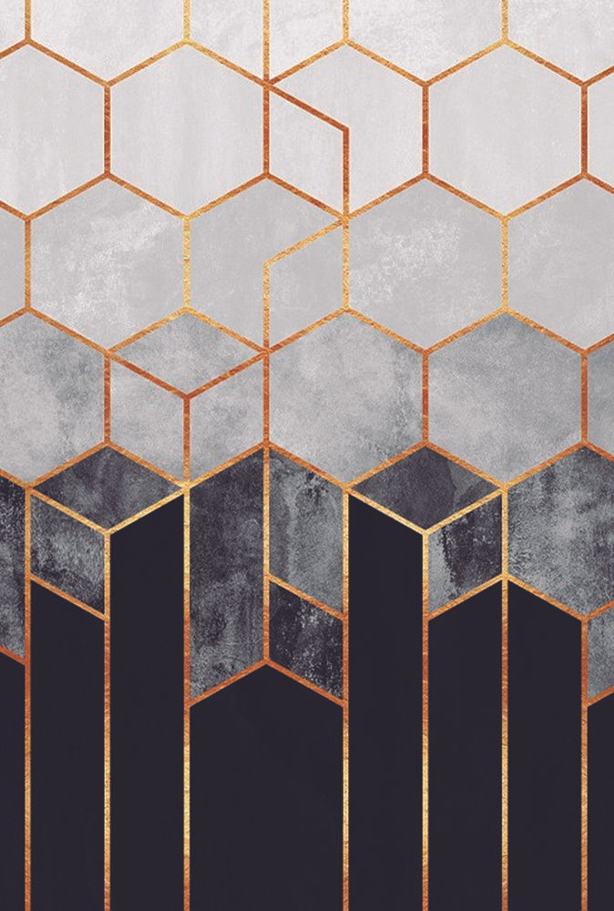 papel de parede art déco dourado