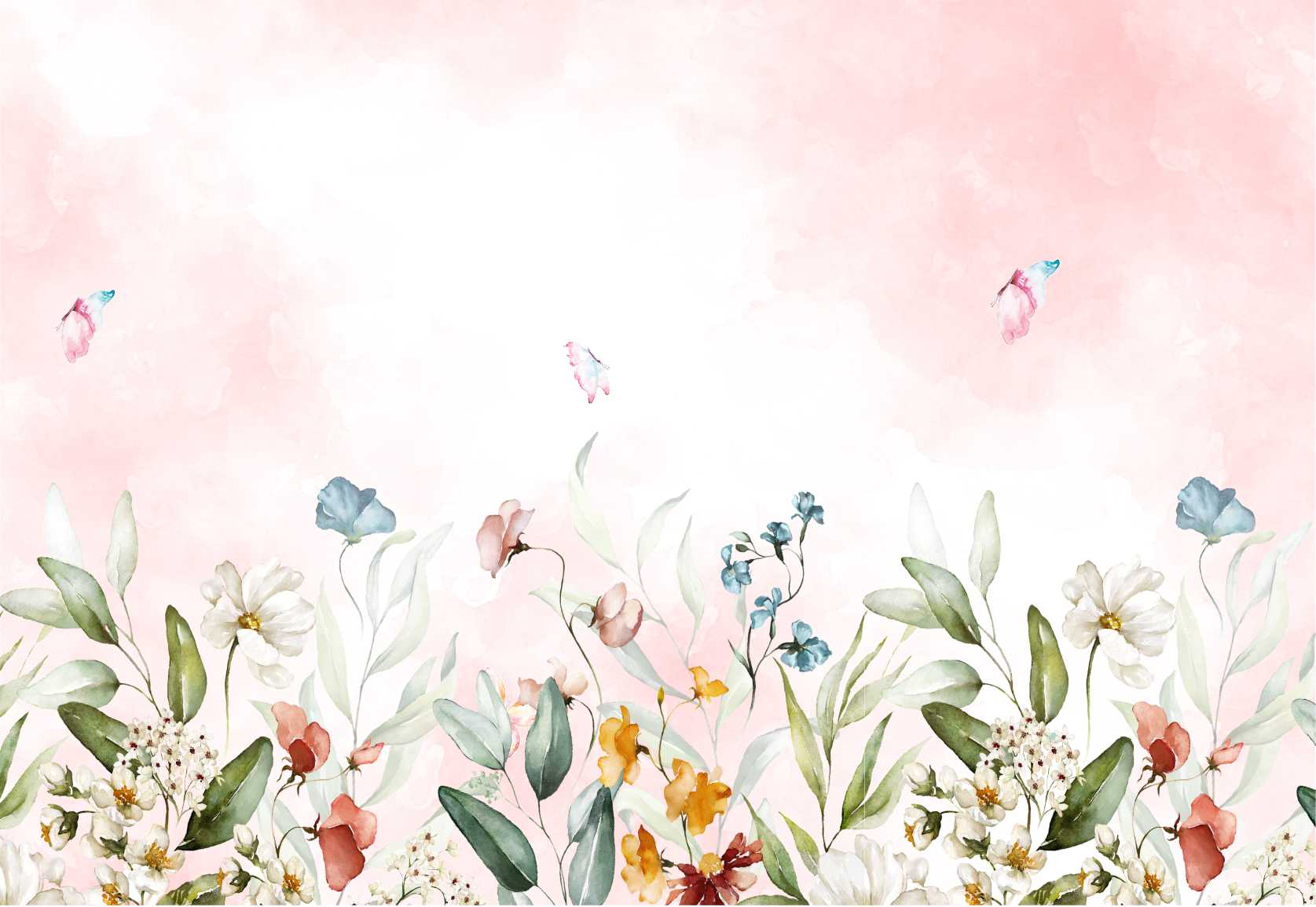 Tendências de Design com Fundo Rosa Aquarela