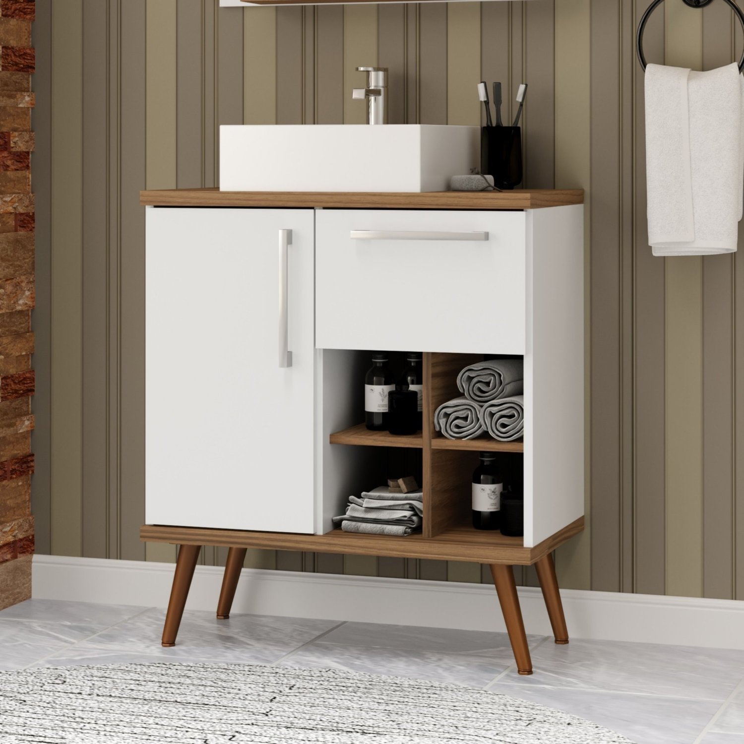 10 ideias de gabinetes de banheiro 70x40 para transformar seu espaço