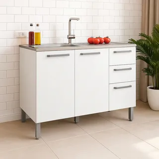 gabinete de cozinha com pia de granito vs quartzo