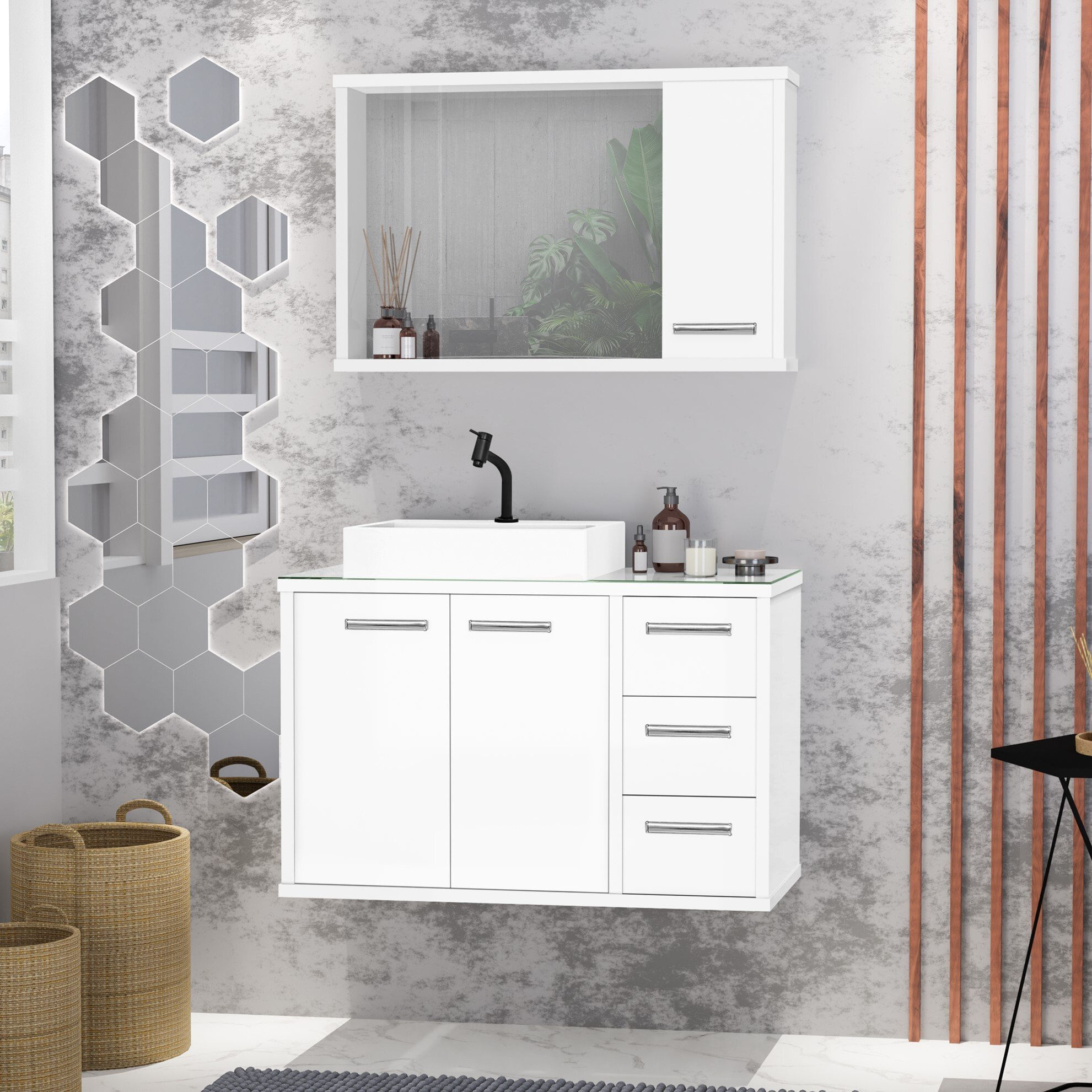 como instalar gabinete banheiro cuba vidro