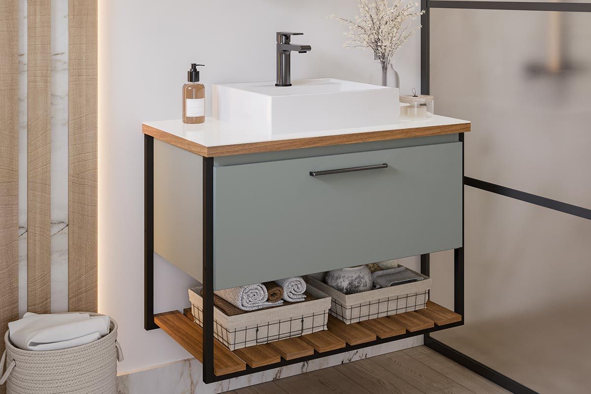 quanto custa gabinete banheiro cuba vidro armario