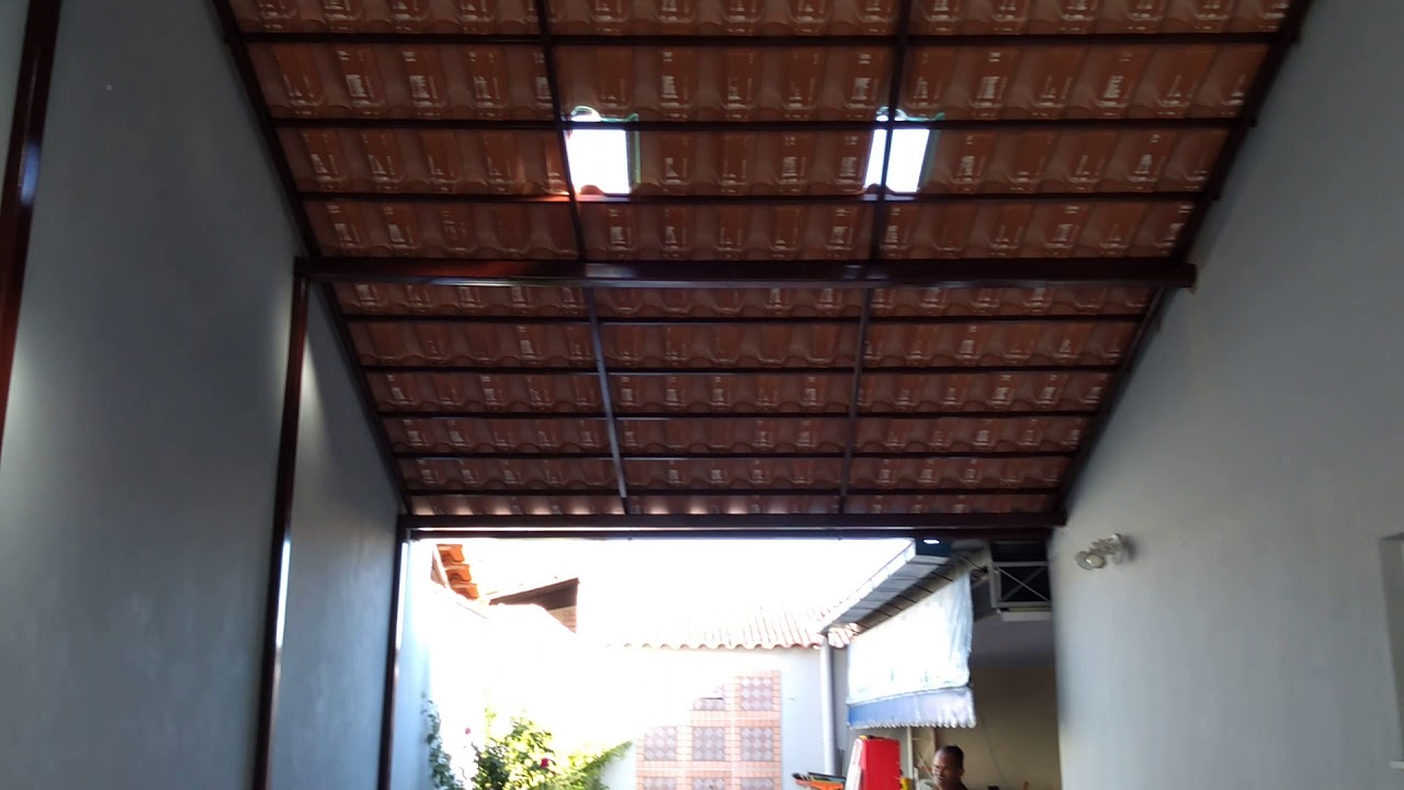 pergolado garagem com telha cerâmica