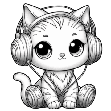 gatinho realista para colorir