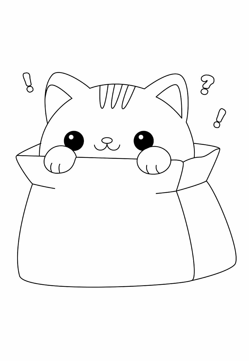 gatinho kawaii para colorir