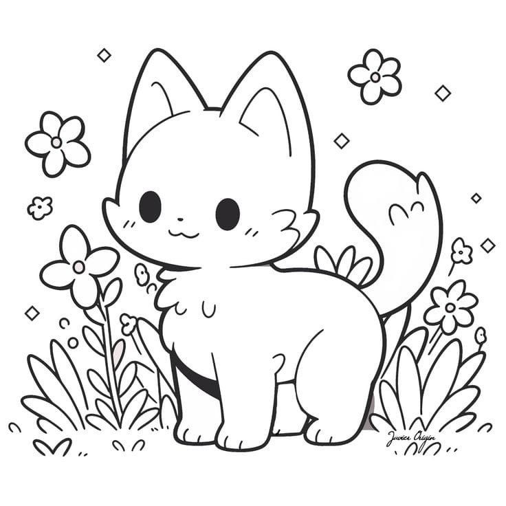 desenho de gatinho fofo para colorir