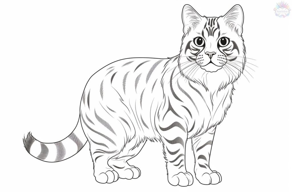 gato kawaii para colorir