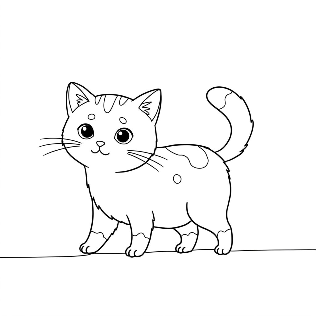 gato branco para colorir