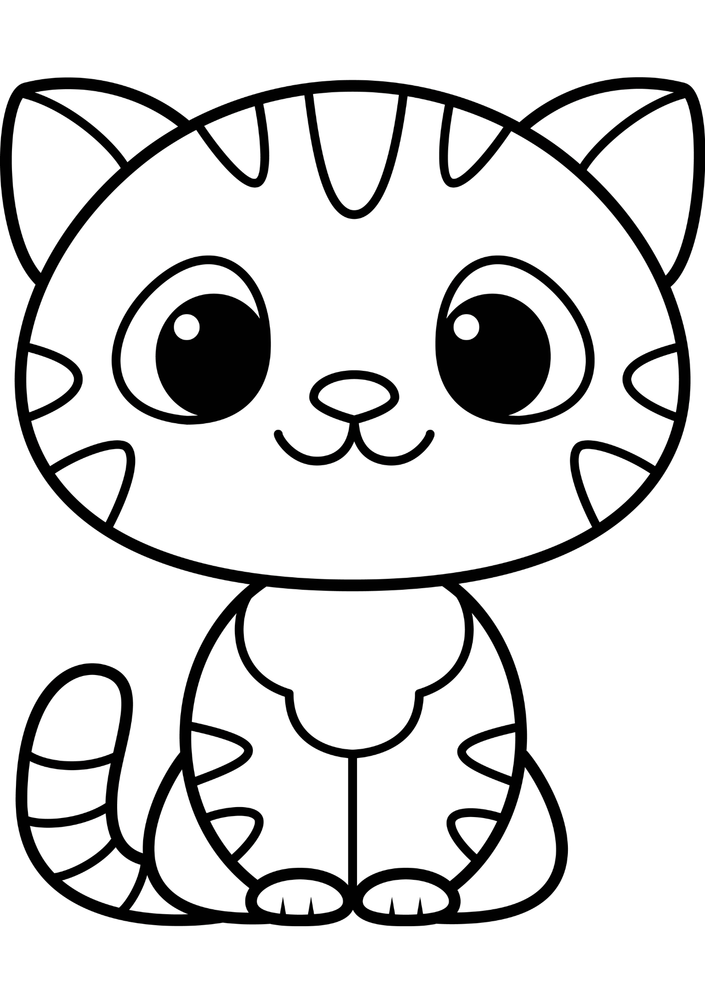 gato kawaii para colorir