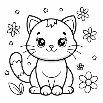 gato preto para colorir
