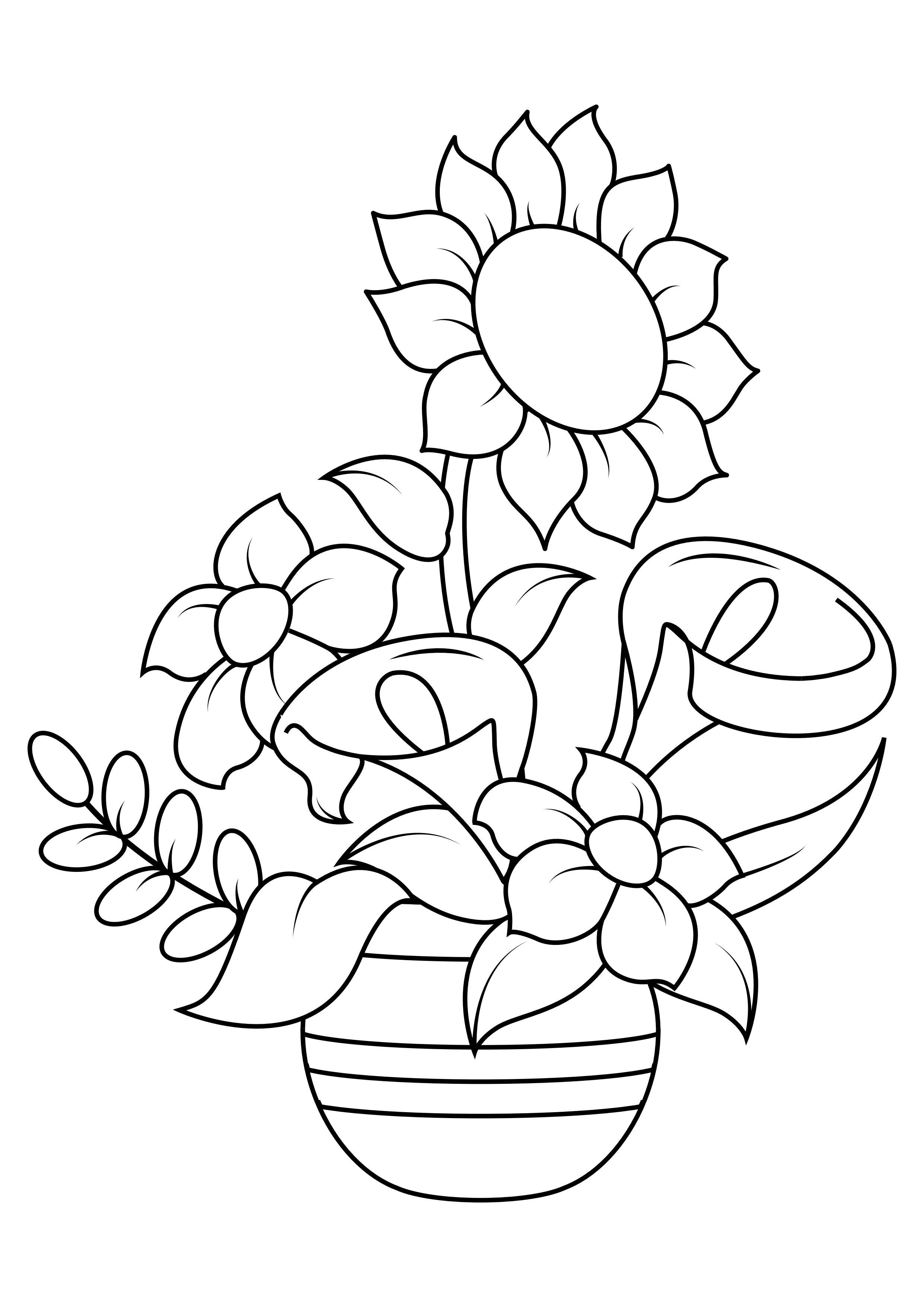 desenho de girassol com carinhas para colorir