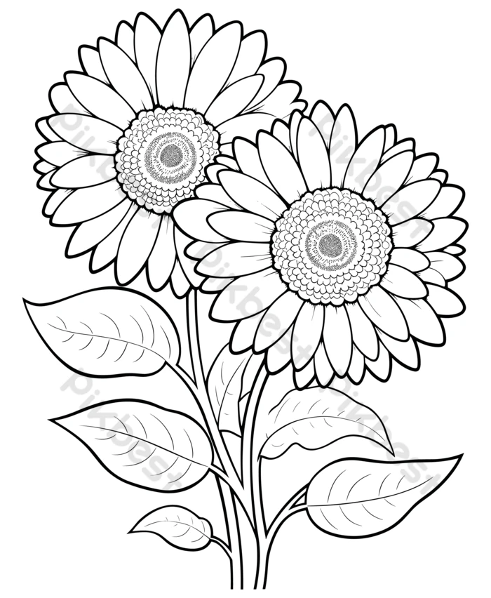 desenho de girassol com mandala para colorir