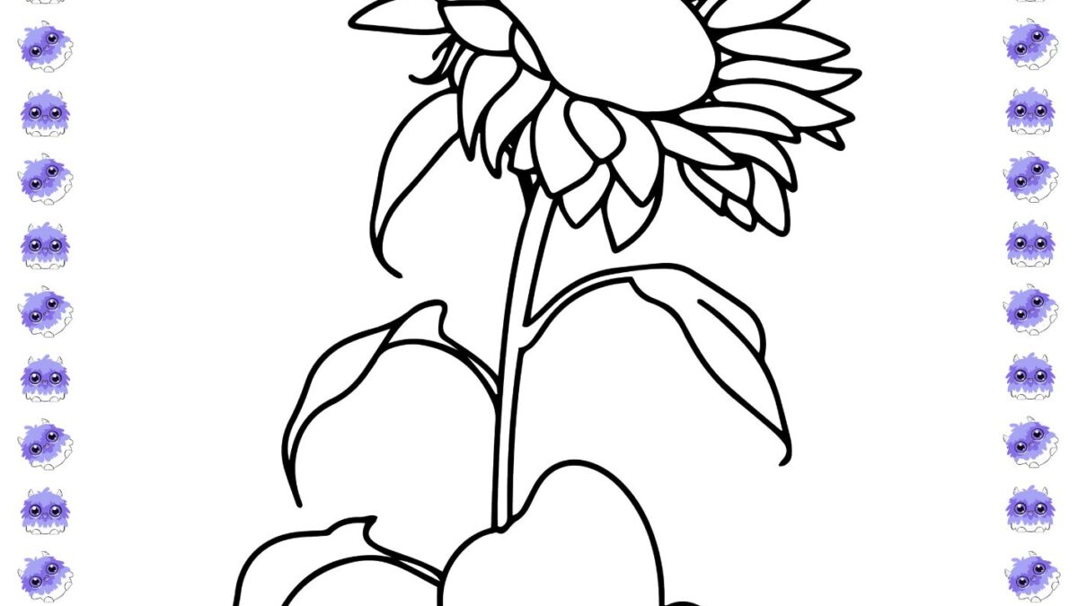 girassol colorido para pintar