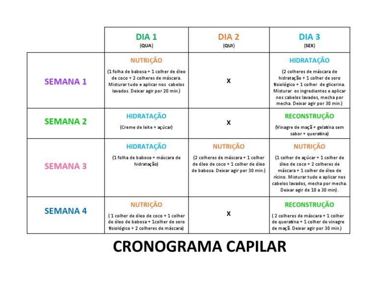 guia completo de cronograma capilar para iniciantes