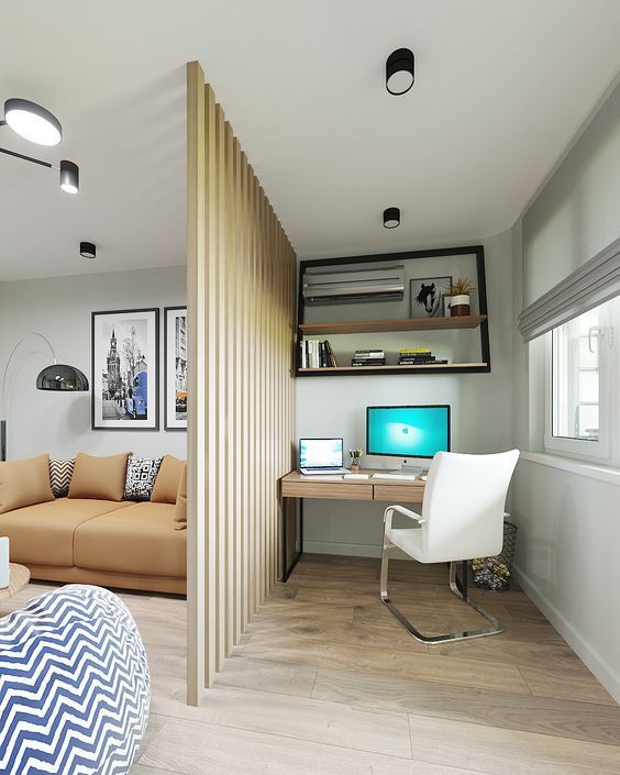 home office na sala com divisória