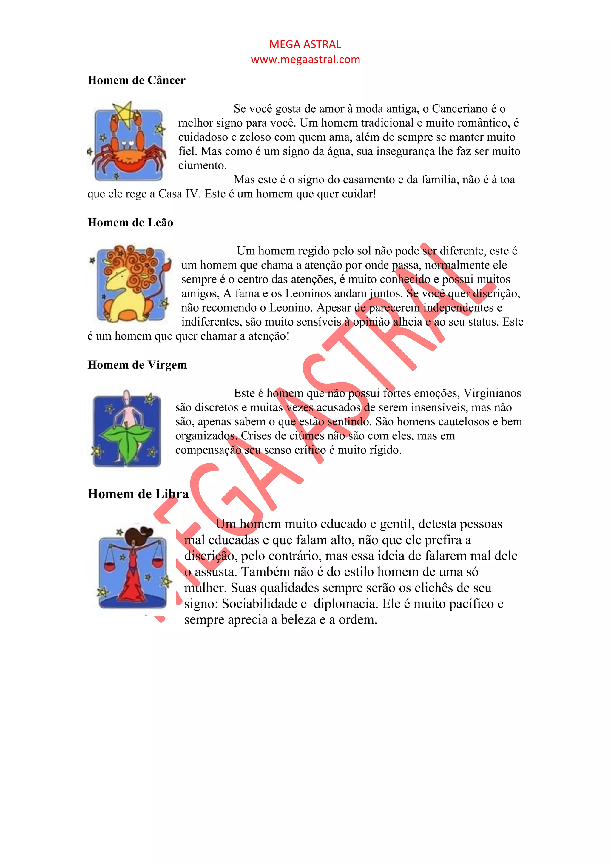 homens de cada signo