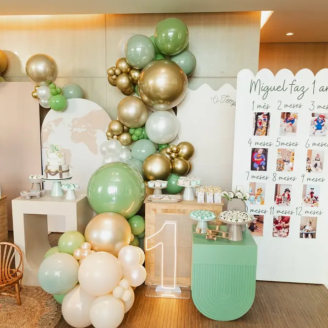 decoração de festa de 1 ano com tema safari baby