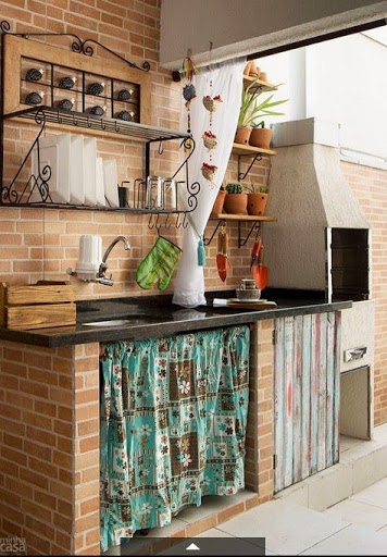 ideias bancada concreto aparente cozinha pequena