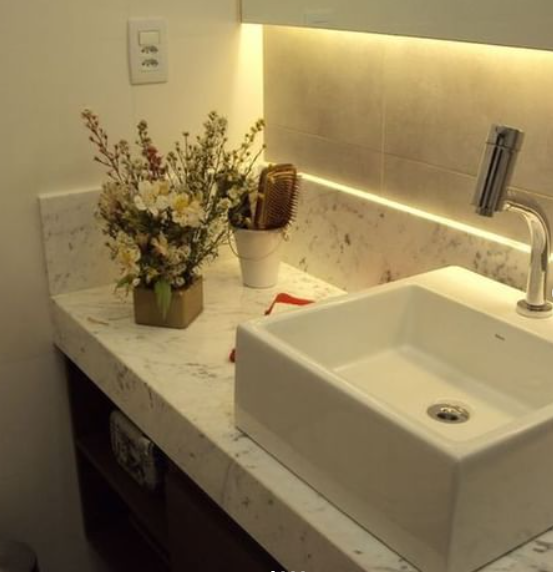 como fazer bancada de banheiro com cuba esculpida