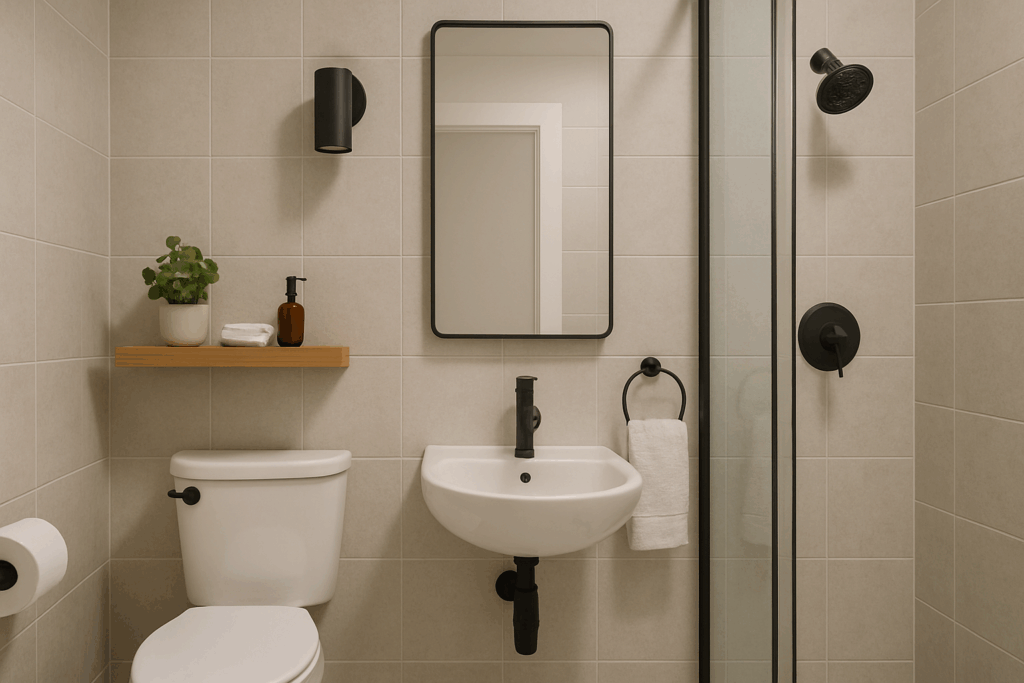 gabinete suspenso ou de chão para banheiro escandinavo