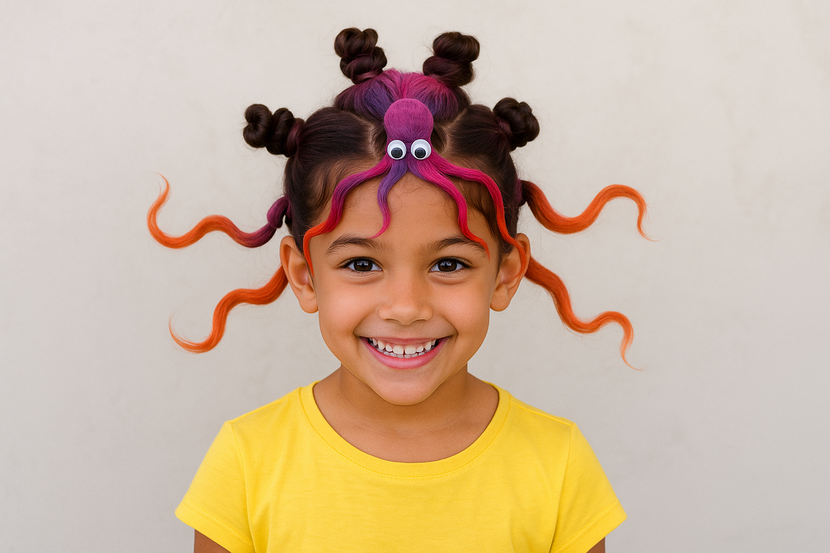 ideias de cabelo maluco infantil