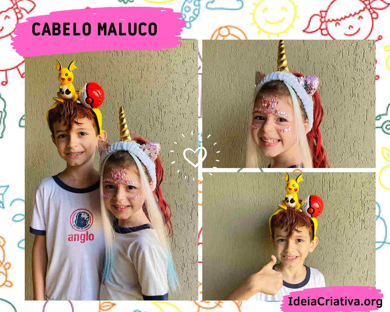 ideias de cabelo maluco para festa junina infantil