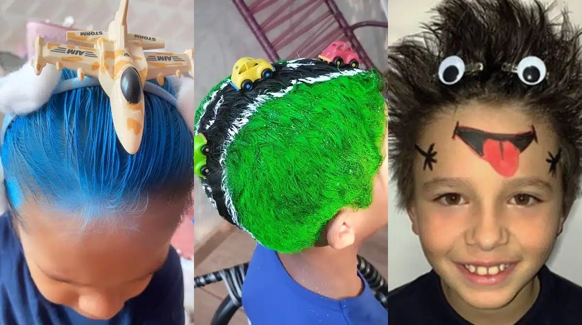 ideias de cabelo maluco infantil masculino