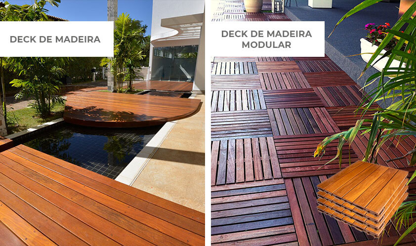 Deck de madeira para varanda gourmet