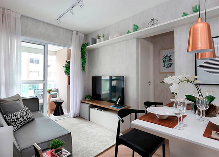ideias de decoração para sala pequena e moderna