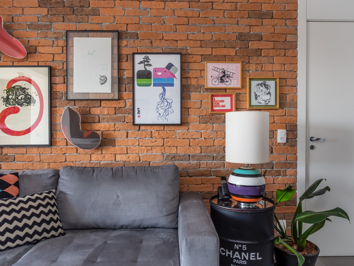 ideias de decoração com tijolinho aparente na sala