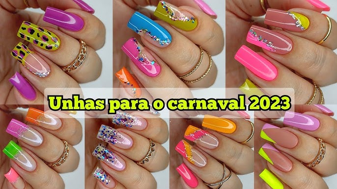 ideias de unhas decoradas para o carnaval