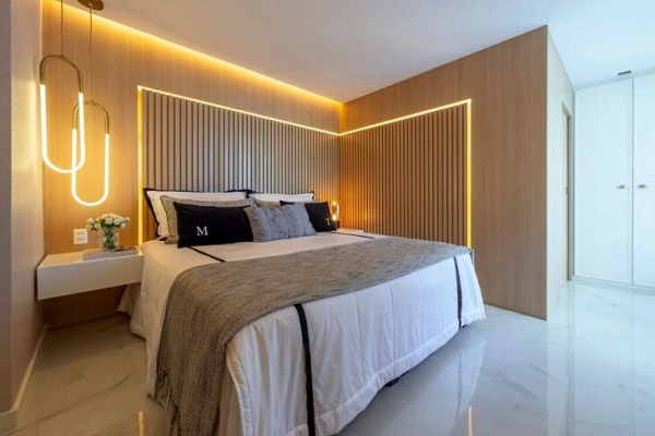 iluminação led cabeceira quarto casal