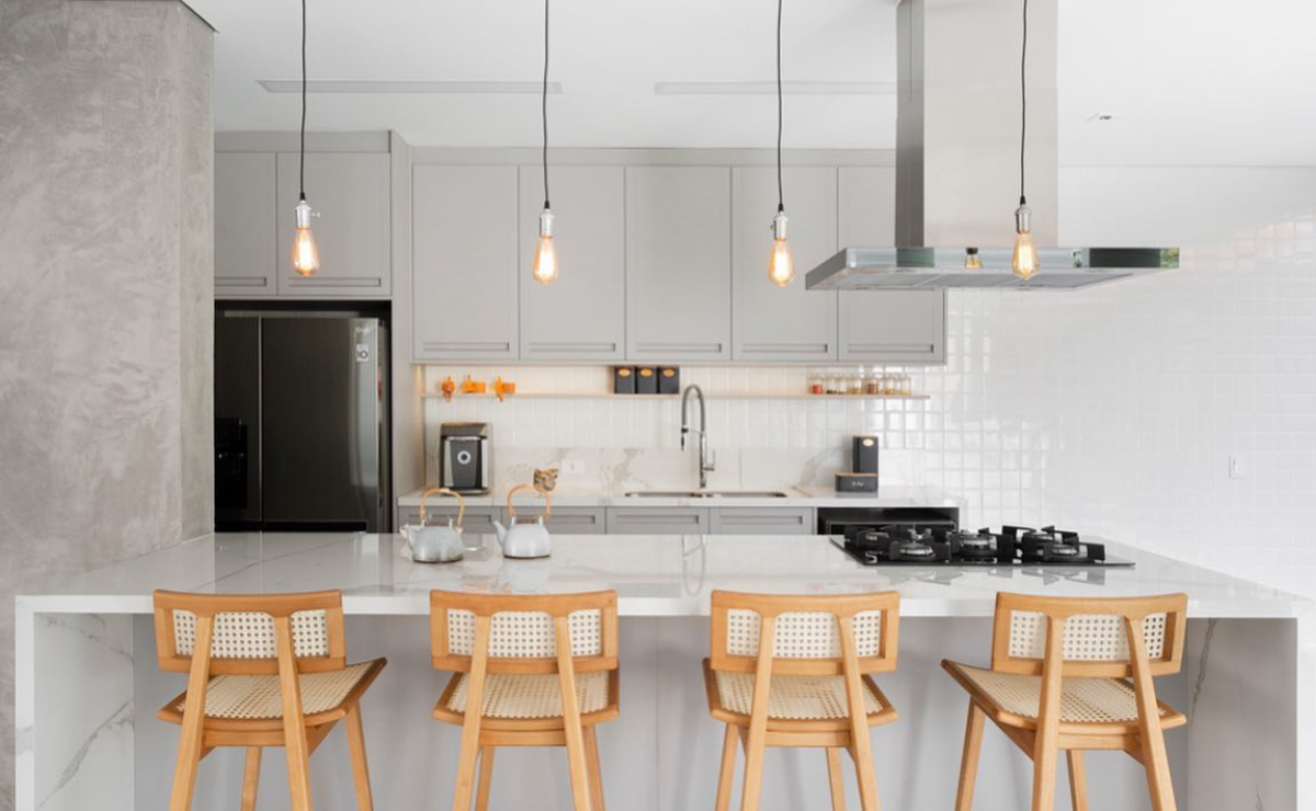 iluminacao para cozinha com ilha