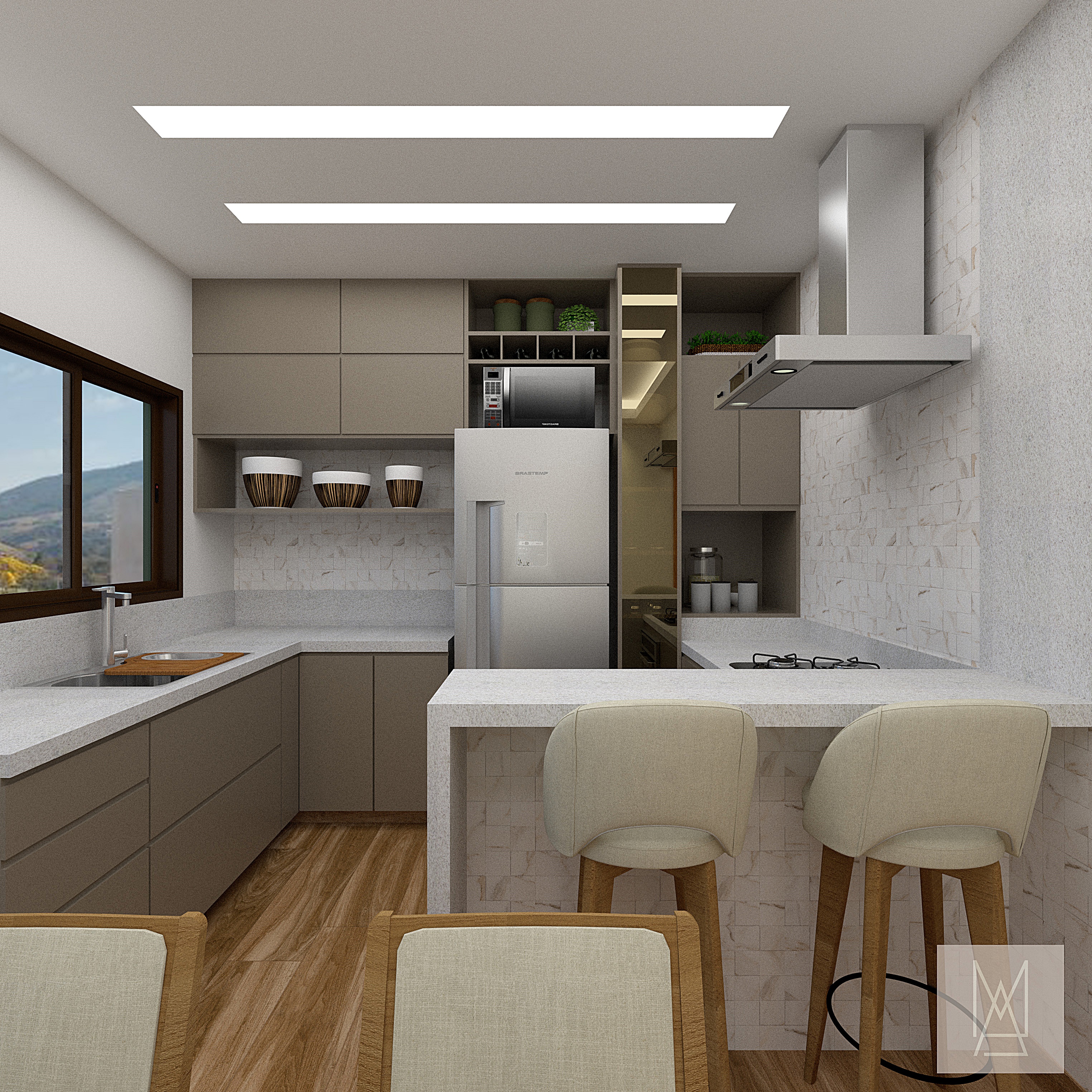 custo projeto iluminacao led cozinha pequena