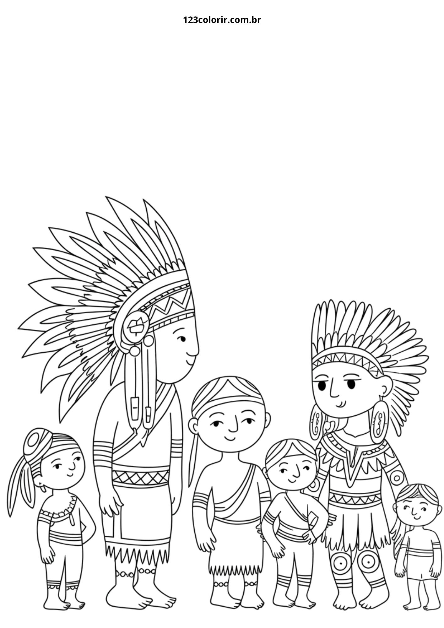 desenhos indigenas para colorir gratis