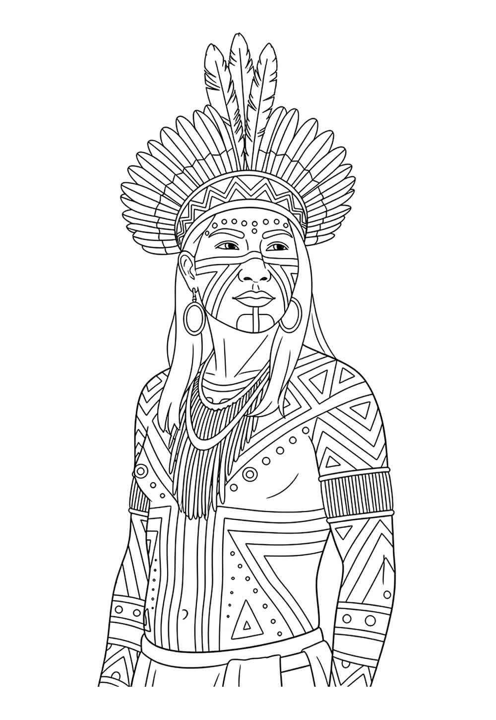 indios para pintar e imprimir