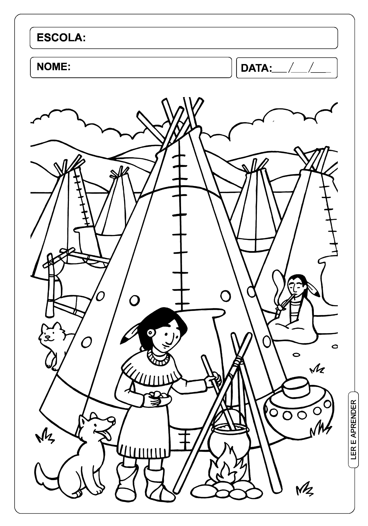 grafismos indigenas para colorir