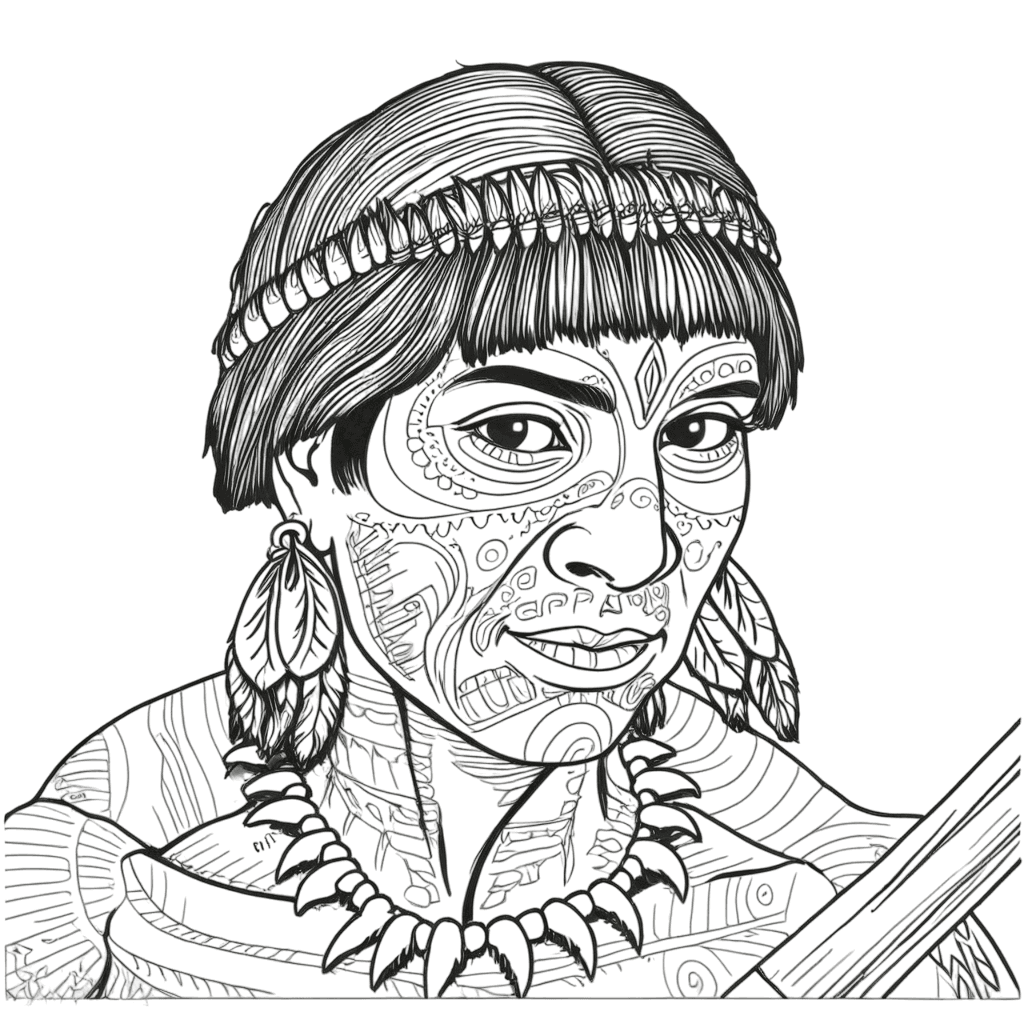 arte plumaria indigena para colorir