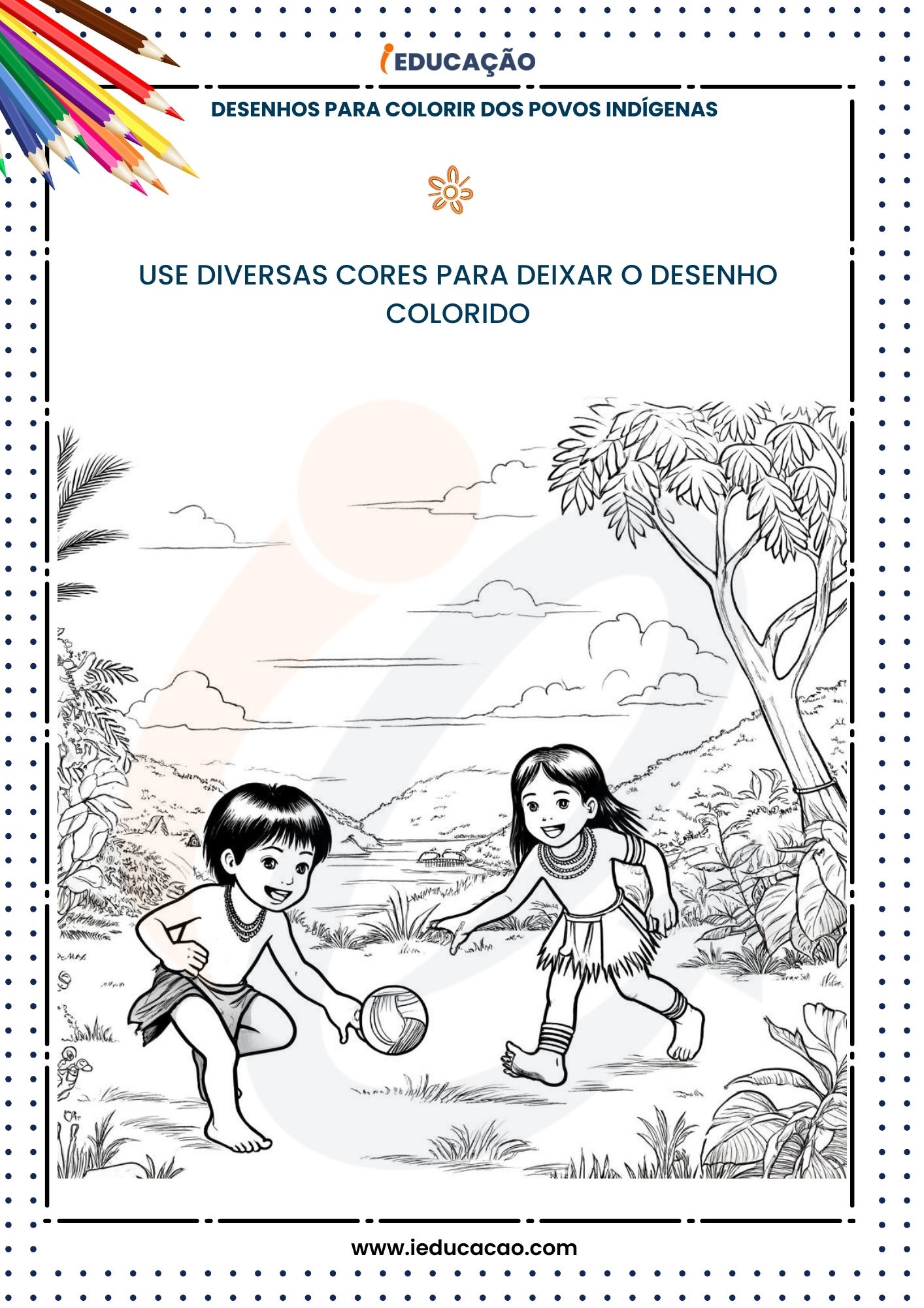 livrinho para colorir indigenas