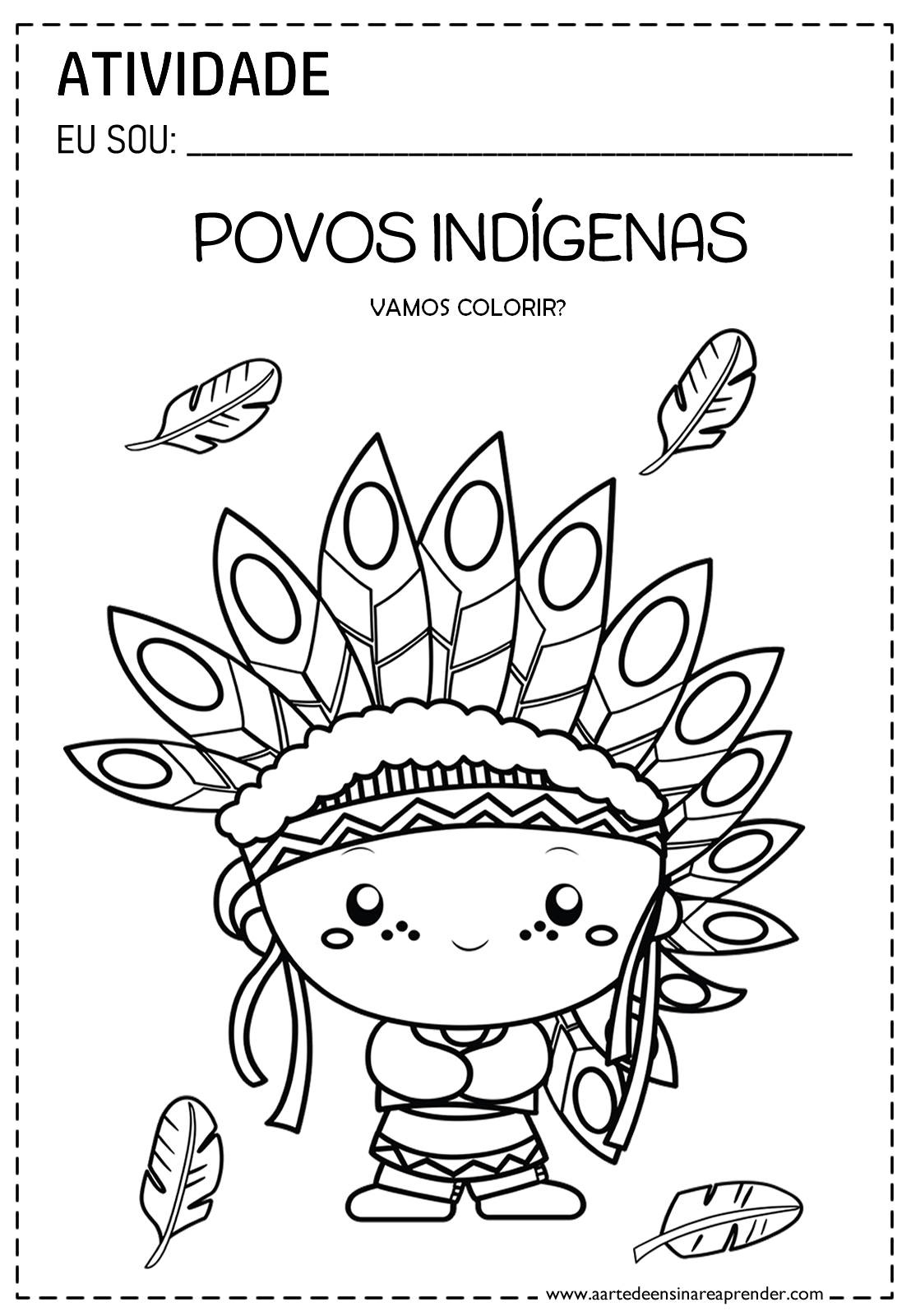 indios para pintar e imprimir