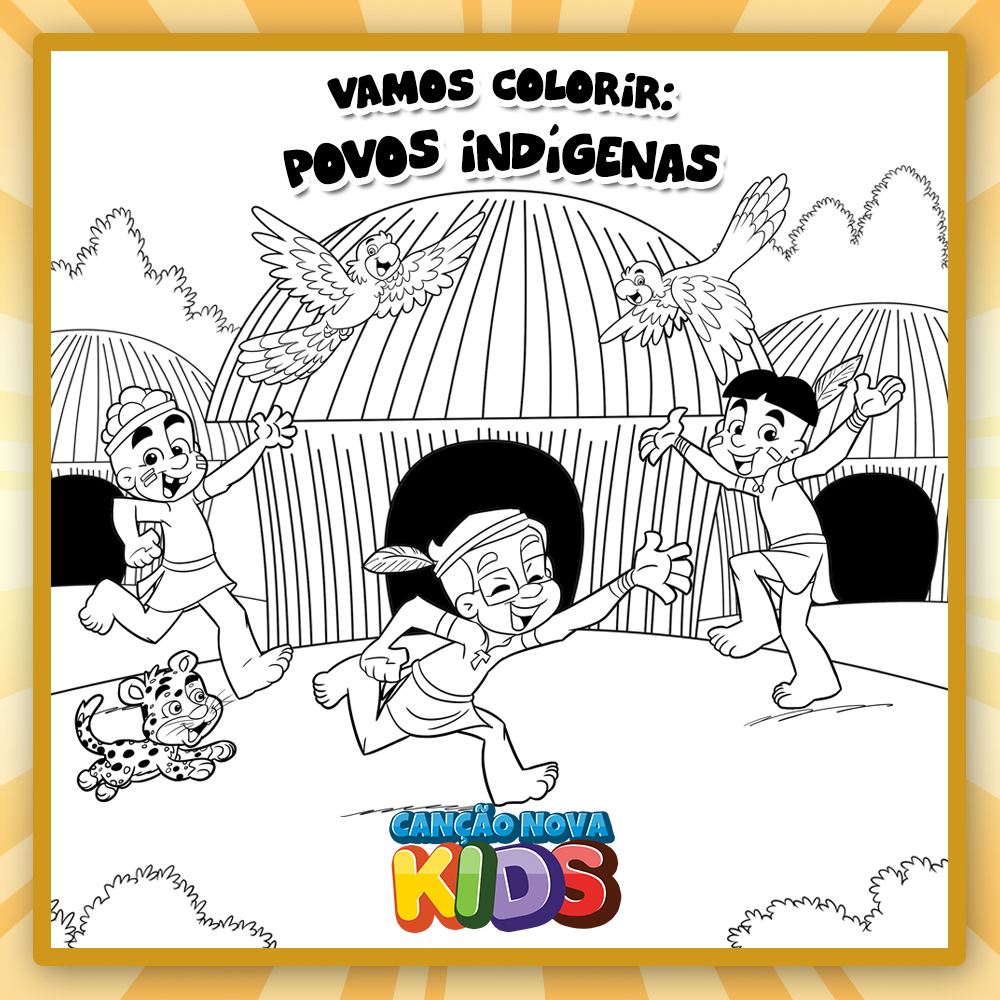 pintura corporal indigena para colorir