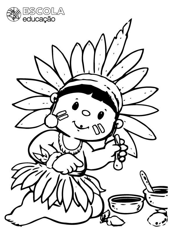indios para pintar e imprimir