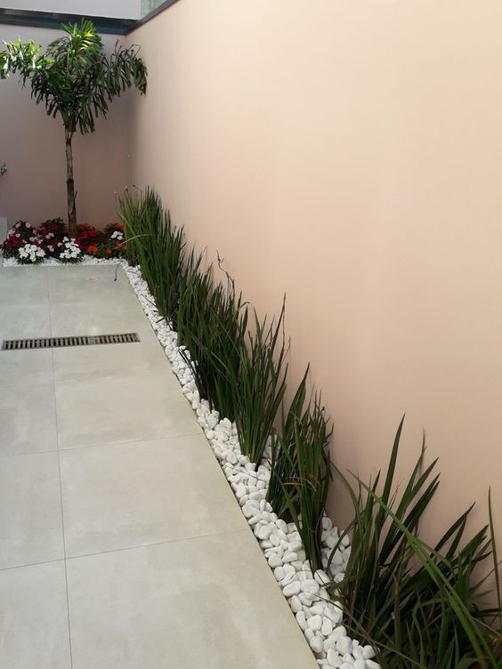 ideias criativas jardim pedras brancas