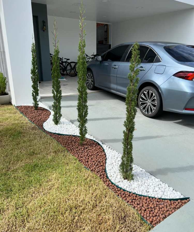 como instalar manta bidim pedras jardim